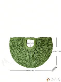 BirdinBag - Oversized Green Straw Bag: Ideal for Summer Beach Travel and Vacation Green Top Handle Crochet Shopping Bag, Green Top Handle Crochet Bag For Shopping, Green Crochet Top Handle Bag For Shopping, Green Top Handle Satchel For Summer, Green Crochet Satchel Bag For Shopping, Green Top Handle Beach Bag, Green Top Handle Vacation Bag, Green Large Capacity Satchel For Summer, Large Capacity Green Satchel For Summer