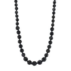 A fashionable classic. Add sophistication to your ensemble with this black beaded necklace from 1928.NECKLACE DETAILS Length: 15 in.  Clasp: lobster-claw Not appropriate for children 14 years old and younger. Size: 15. Gender: unisex. Age Group: adult. Classic Necklaces With Round Beads For Evening, Classic Black Necklace For Formal Occasions, Classic Black Necklace For Party, Classic Faceted Necklace For Formal Occasions, Classic Black Beaded Necklaces, Classic Single Strand Beaded Necklace For Parties, Classic Faceted Round Bead Necklaces, Classic Black Single Strand Beaded Necklace, Classic Black Beaded Necklaces With Polished Beads