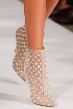 25 Trendy Wedding Booties Ideas | HappyWedd.com #PinoftheDay #trendy #wedding #booties #ideas Nude Boots, Wedding Shoes Boots, Studded Ankle Boots, Fashion Week Runway, Crazy Shoes, I Love Shoes