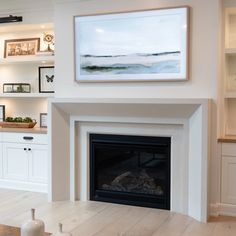 a living room filled with furniture and a fire place in front of a painting on the wall