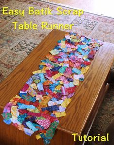 an easy table runner made out of scrap paper