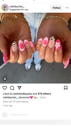 Utah Nail Ideas, Fun Trendy Nails, Funky Summer Nails 2024, Preppy Almond Nails, Different Nail Designs On Each Nail, Funky Nail Designs Fun, Cute Trendy Nail Ideas, Fun Design Nails, Nails Acrylic Fun