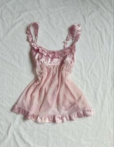 Pink Y2k Aesthetic, Pink Ruffle Top, Fairycore Fashion, Night Gown Dress, Designer Party Wear Dresses, Y2k Pink, Pretty Lingerie, Cute Swag Outfits, Pink Ruffle