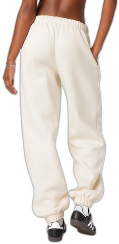 Cotton Straight Leg Sweats For Leisure, Oversized Sweats With Pockets For Everyday, Cotton Sweats With Ribbed Waistband And Straight Leg, Cotton Tapered Leg Sweats For Fall, Cotton Straight Leg Sweats In Athleisure Style, Cotton Athleisure Sweats With Straight Leg, Relaxed Cotton Joggers With Straight Hem, Cotton Straight Sweatpants For Leisure, Casual Cream Pants For Everyday