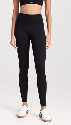 SET Sculptflex Leggings | Shopbop Stretch Activewear With Go-dry Technology, Compression Elastane Pants, Solid Color Stretch Activewear With Go-dry Technology, Solid Color Stretch Activewear With Go-dry, Solid Go-dry Elastane Activewear, Moisture-wicking Solid Color Elastane Activewear, Stretch Full-length Nylon Yoga Pants, Compressive Full-length Nylon Yoga Pants, Sporty Compression Full Length Activewear