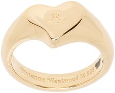 Handcrafted signet ring in gold-tone sterling silver. · Logo engraved at face · Hallmarking at inner band Supplier color: Gold Vivienne Westwood Ring, Vivienne Westwood Jewellery, Vintage Gold Rings, Iron Ring, Magical Jewelry, Silver Logo, Jewelry Lookbook, Girly Jewelry, Dream Jewelry