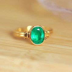 Gold Ring For Women, Ring Bezel, Micro Mosaic, Green Emerald, Gift For Wife, Stacking Ring, Birthstone Ring, Ring For Women, Stacking Rings