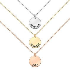 Personalize, customize, and design your own disc necklace! You can create your own perfect necklace, exactly the way you want. MGJ's original Disc Necklace can be made in solid 925 Sterling Silver, 14K Yellow Gold Fill, or 14K Rose Gold Fill. You can also choose the perfect necklace length that works for you. MGJ's Engraved Disc Necklaces are custom-designed and expertly deep-engraved for lasting quality. This means that your design will not wipe-off or wear-off with time. PERSONALIZATION - Ente Elegant Customizable Round Disc Necklace, Customizable Rose Gold Name Necklace, Customizable Rose Gold Round Name Necklace, Customizable Round Rose Gold Name Necklace, Classic Customizable Rose Gold Necklace, Personalized Rose Gold Medallion Necklace, Personalized Rose Gold Round Necklace, Custom Name Rose Gold Jewelry, Circle Name