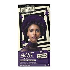 Express your creativity and individuality with a beautiful, vibrant hair color. Featuring a 6-ounce bottle of purple hair dye, a deep reconstructor conditioner, 1 pair of gloves, and an instruction sheet, Splat Midnight Tanzanite hair dye kit includes everything you need to be bold. Made with baobab and quinoa extracts, our dye nourishes hair, improves shine, locks in color, and provides protection against breakage. This no bleach kit makes coloring a little easier, resulting in a shade that las Starry Night Hair Color, Tanzanite Hair Color, Midnight Blue Curly Hair, Light Medium Brown Hair, Midnight Magenta Hair Color, Temporary Purple Hair Dye, Deep Purple Hair, Splat Hair Color, Pale Blonde Hair