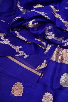 BWP-10241514 Kora Organza Sarees, Blue Color Combinations, Color Techniques, Banarasi Saree, Zari Work, Organza Saree, Pattern Fabric, Banarasi Sarees, Indigo Blue