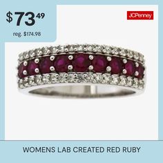 Ring Style: Cocktail RingsFeatures: Quick ShipStone Cut: RoundMetal Color: WhiteCare: Wipe CleanStone Type: 9 Lab Created RubyAuthenticity: Lab Created StoneBirthstone: July BirthstoneMetal: Sterling SilverCountry of Origin: Imported Anniversary Ruby Ring With Diamond Accents, Red Multi-stone Jewelry, Silver Cocktail, 7 Rings, Ring Color, Ring Style, Red Ruby, Cocktail Ring, Cocktail Rings