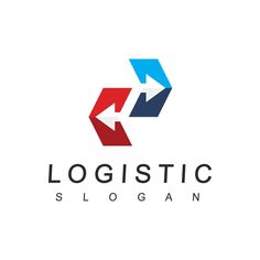 the logo for logistic is an arrow