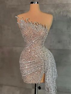 Custom Made Mermaid Silver Beading Sequined Pleated Prom Dresses Minis – mermelo Your Culture Dress To Impress, Short Cocktail Dresses, Dresses African, Flora Dress, Dress With Ruffles, Short Homecoming Dress, Short Cocktail Dress, Gowns Online, Glam Dresses