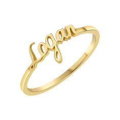 The 14K Solid Gold Custom Name Ring is one of our all time best sellers. Each ring is custom crafter by our master jewelers to ensure a perfect fit. Attached by a 1.2mm wire band, this ring will soon become your new favorite and hold a special place in your heart. . 

Size: Letters 5-6mm Height
14K Solid Gold
Lifetime Guarantee
Made in Los Angeles Elegant 14k Gold Customizable Engraved Ring, Elegant Customizable 14k Gold Engraved Ring, Customizable 14k Gold Wedding Ring, Customizable Modern Ring Jewelry, Customizable Modern Jewelry Ring, Modern Customizable Jewelry Ring, Classic Gold Rings With Custom Name, Elegant Custom Name Stackable Rings For Wedding, Customizable Yellow Gold Rings For Anniversary