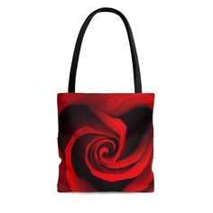 "Red Rose Tote Bag, Red Tote Bag, Red Tote, Rose Tote Bag, Rose Tote, Flower Tote Bag, Flower Tote, Floral Tote Bag, Floral Tote This practical, high-quality tote bag is available in three sizes. An all over artwork print provides comfort with style at the beach or out in town. Made from reliable materials, lasting through the seasons. Created from a heart-shaped rose image. * 100% Polyester * Boxed corners * Black inner stitching, transparent thread on hems. * Black cotton handles * Non-woven laminate inside *Small = 13\" x 13\", Medium = 16\" x 16\", Large = 18\" x 18\"" Rectangular Bags For Daily Use On Valentine's Day, Red Pouch Shoulder Bag As Gift, Red Shoulder Bag As Gift, Elegant Bags For Daily Use And Valentine's Day, Elegant Bags For Daily Use On Valentine's Day, Red Shoulder Bag For Gift, Elegant Bags For Valentine's Day Shopping, Elegant Bags For Valentine's Day, Red Shoulder Bag Gift