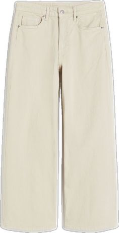 Pocket Jeans, Light Beige, Cropped Jeans, Wardrobe Essentials, High Rise, H&m, High Waist, Wide Leg, High Waisted