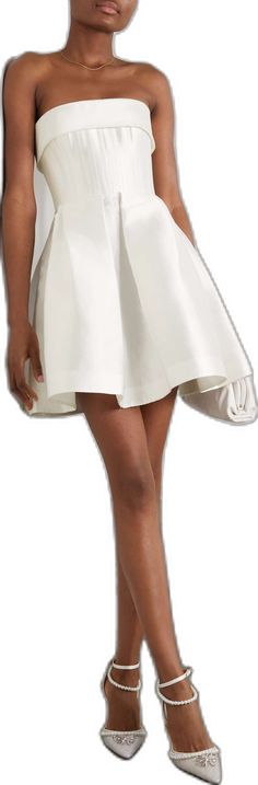 Elegant A-line Mini Skirt For Evening, Glamorous White A-line Mini Dress, Summer Wedding Mini Dress, Luxury A-line Mini Dress For Wedding, Chic Short Evening Dresses, Elegant Evening A-line Mini Skirt, Chic A-line Mini Dress For Wedding Guest, White Mini Skirt For Spring Evening, Chic A-line Mini Dress For Wedding