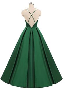 Green Long Prom Dress, Gown Green, Satin Party Dress, Gala Outfit, Dress Straps, Long Party Dress, Long A, Party Gown, Quality Dresses