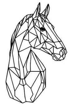 a horse's head made up of geometric shapes