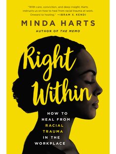 the book cover for right within by minda harts, featuring an image of a woman's profile