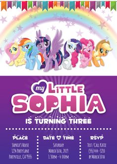 the poster for my little pony birthday party