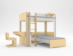 Cabina L-shaped Loft Bed-Casa Kids L Shape Bunk Beds, Unique Bunk Beds, Loft Bunk Bed, Kids Bedroom Furniture Sets, L Shaped Bunk Beds, Loft Bunk, Loft Bunk Beds, Kids' Furniture, Low Bed