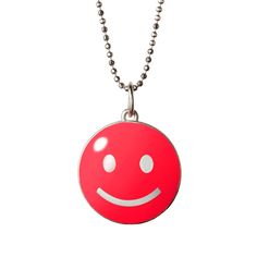 big smile necklace sterling neon-pink Red Enamel Round Pendant Necklace, Silver Jewelry With Glossy Finish For Gift, Red Enamel Round Necklace, Personalized Enamel Necklaces, Glossy Enamel Jewelry Gift, Red Round Jewelry With Black Enamel, Red Enamel Necklace Nickel Free, Red Enamel Nickel-free Necklaces, Red Enamel Nickel-free Necklace