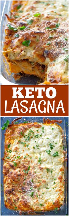 two images showing different types of lasagna