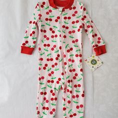 Nwt Little Me Footless Pajamas Cherry Size 12 Months So Cute Red Bedtime Sets For Spring, Playful Cotton Onesie For Pajama Party, Playful Pink Onesie For Sleep, Playful Red Sleepwear For Pajama Party, Pink Onesie For Bedtime In Spring, Pink Onesie For Bedtime And Spring, Long Sleeve Onesie For Bedtime In Spring, Red Long Sleeve Onesie For Playwear, Cute Red Cotton Sleepwear