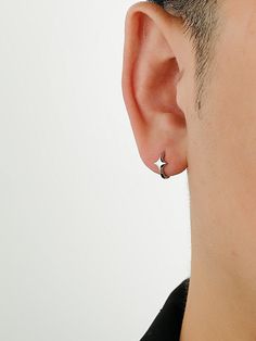 Type: Accessories
Material: Sterling silver
Diameter: 11 mm
Inner diameter: 8 mm
Warm tips: Before wearing earrings, you can wipe earrings down with alcohol to prevent allergies from pierced ears Male Earrings Aesthetic, Male Earrings Men, Men Earrings Aesthetic, Men’s Earrings, Ear Piercings Men, Earrings Boy, Male Earrings, Four Pointed Star, Best Earrings For Men