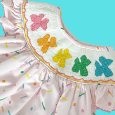 Birthday Balloon Animal Smocked Dress I Poppy Kids Co Smocked Dresses, Rainbow Balloons, Twirl Dress, Balloon Animals, Animal Designs, Smocked Dress, Ruffle Sleeves, Smock Dress