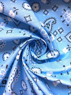 a blue and white patterned fabric