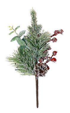 Realistic pine, foliage and berries. Great addition to any arrangement. Perfect sign of the Holidays. Worth Imports 3-Pack Multiple Colors/Finishes Leaf Spray Christmas Tree Pick | 15035 Christmas Tree Picks, Christmas Stem, Christmas Picks, Pine Branches, Pine Branch, Faux Florals, Christmas Garland, Home Decor Store, Outdoor Shade