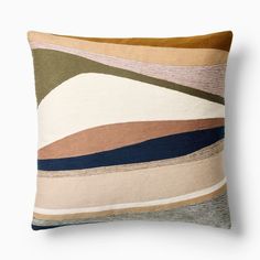 a multicolored pillow on a white background