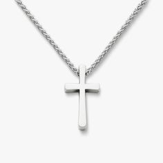 Petite Latin Cross Necklace in Sterling Silver | James Avery Sterling Silver Cross Pendant Necklace With Polished Finish, Sterling Silver Necklace With Cross Pendant And Polished Finish, Classic Stainless Steel Necklaces, Classic Cross Jewelry With Adjustable Chain, Minimalist Stainless Steel Cross Pendant Jewelry, Sterling Silver Cross Necklace With Pendant, Sterling Silver Spiritual Cross Pendant Necklace, Spiritual Sterling Silver Cross Pendant Necklace, White Gold Necklaces With Box Chain And Cross Pendant