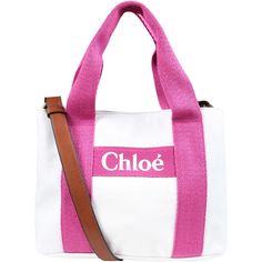 Color: White White bag, with handles, adjustable shoulder strap, zip closure on the top. It is embellished with fuchsia details and logo on the front. 100% Cotton. Trendy Top Handle Shoulder Bag With Logo, Canvas Shoulder Bag With Logo For Errands, Casual Top Handle Shoulder Bag With Logo, Chic Canvas Shoulder Bag With Logo, Pink Leather Bag With Logo, White Canvas Bags With Logo, Chic Canvas Bags With Logo, White Canvas Logo Bags, Logo Shoulder Bag For Errands