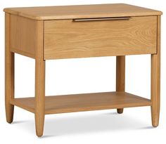 a small wooden table with one drawer open