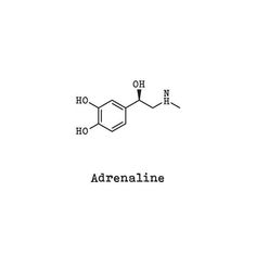 the chemical formula for adrenaline is shown in black ink on a white background