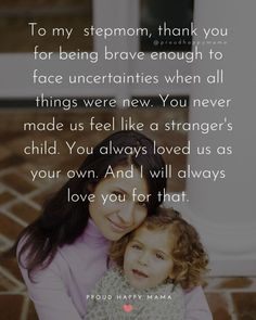 Remind your stepmom why she is so special to you with these heartfelt and loving stepmom quotes and sayings! Find stepmom quotes from daughter, good stepmom quotes, stepmom quotes inspiration, becoming a stepmom quotes, mothers day stepmom quotes, being a stepmom quotes, and more! #stepmomquotes #stepmom #mom #mothersday Stepmom Quotes From Daughter, To My Step Mom Quotes, Step Mom Quotes From Daughter, Thoughtful Mom Gifts, Being A Stepmom, Stepmom Quotes, Becoming A Stepmom, Strong Mom Quotes, Quotes Mothers Day