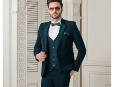 This is a Classic  Suit by Golden Attire crafted from high quality fabric and imported materials. Our products are handcrafted by experienced tailors who make sure the that the stitching is precise, lining is proper and the overall product is sturdy enough to not go out of shape for more than a few years. Also all our products have extra margins in their length, sleeves, sides so it's easily alterable if your size changes after some time. To see more available colours and designs in this collect Green Suit For Men, Golden Suit, Green Suit Men, Classic Suits, Mens Wedding Suits, Ethnic Wedding, Man Suit, 2 Piece Suit