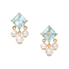 Aquamarine and Pearl nymph Earrings – YI COLLECTION Yi Collection, Aladdin Wedding, Jewellery Wishlist, Antique Gold Earrings, Adult Jewelry, Romantic Earrings, Sea Serpent, Daisy Mae, Aquamarine Earrings