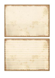 two old paper sheets with lined lines on the bottom, and an empty note pad at the top