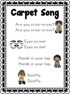 a poster with the words carpet song written in black and white, on top of it