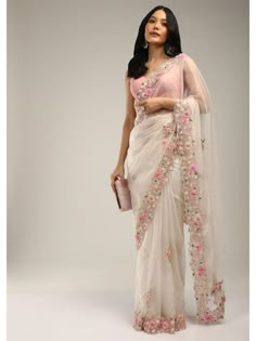 Check out this product I found on Nykaa Fashion: भारतीय दुल्हन संबंधी, Pink Organza Saree, Farewell Saree, डिजाइनर कपड़े, Simple Saree Designs, Kalki Fashion, Fancy Sarees Party Wear, Gaun Fashion, Simple Sarees