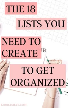 Lists are a great tool for getting your life in order and organized. Try starting with these 18 list ideas to get organized! Planer Organisation, Get Your Life Organized, How To Be More Organized, Organizing Time Management, Life Hacks Organization, Organization Lists, Life Binder, Organize My Life, Organizing Time