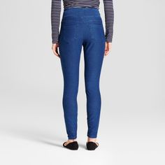 The look of your favorite skinny jeans meets the comfort of stretchy leggings with these High-Waist Jeggings from A New Day™. These jeggings are perfect for days where you want to keep your style on point while feeling more comfortable than ever. The wide waistband adds just the right amount of control along with a flattering fit, while the soft fabric construction with spandex provides flexible comfort. Pair them with a loose-fit shirt and ballet flats for an effortlessly chic look, or go casua Blue Straight Leg Jeggings For Everyday, Tight Denim Jeggings For Casual Wear, Casual Tight Denim Jeggings, High Waist Stretch Medium Wash Jeggings, High Waist Medium Wash Stretch Jeggings, High Waist Stretch Jeggings In Medium Wash, Stretch Cotton Denim Blue Jeggings, Casual Dark Wash Full-length Jeggings, Casual Dark Wash Full Length Jeggings