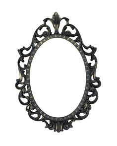 an ornate black frame on a white background