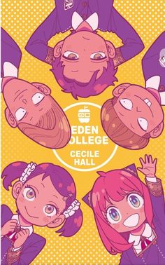 the poster for eden college cecil hall's upcoming show is shown in purple and yellow