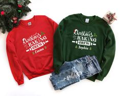 "*Personalized Christmas Baking Crew Matching Sweatshirts has a loose fit for a comfortable feel. Super soft cotton and excellent quality print make one to fall in love with it over and over again. Personalized Christmas Baking Crew Matching Sweatshirts, Family Baking Sweatshirts, Matching Christmas Baking Sweatshirt, Cookie Baking Crew FEATURES (Sweatshirt) - Loose fit - 50% Cotton; 50% Polyester (Fibre content may vary for different colors) - Medium fabric (8.0 Oz/yd² (271.25 g/m - Sewn in lab Christmas Sweaters For Couples, Sweaters For Couples, Matching Christmas Sweaters, Etsy Shirts, Family Sweater, Valentine Couple, Couples Sweaters, Couple Christmas, Funny Christmas Sweaters