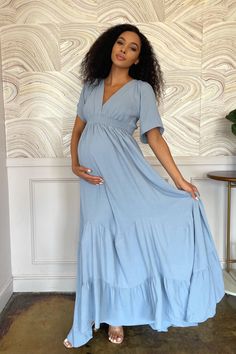 Bobby is boho chic at her best, with her wide neckline & bellowing multi-paneled hem. This gown is perfect for a Bohemian-themed shower. or photoshoot, and can be worn again and again throughout pregnancy and after baby arrives. The Bobby Maxi Dress is a lightweight cotton with a soft stretchy waistband for you and your baby’s comfort. Available in 3 colours: Misty Rose, Light Steel Blue, Off White Tiered Maternity Dress For Summer, Tiered Summer Maternity Dress, Empire Waist Maternity Dress, Nursing Friendly, Flowy Bohemian Dress With Empire Waist, Modest Flowy Maternity Dress, Billowy Bohemian Tiered Dress, Summer Tiered Maternity Dress, Flowy Empire Waist Maternity Dress, Summer Flowy Floor-length Maternity Dress